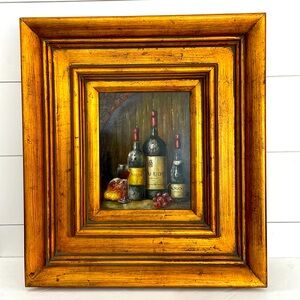 20” x 18” Framed 8” x 10” Painting Art Still Life Wine by R. James